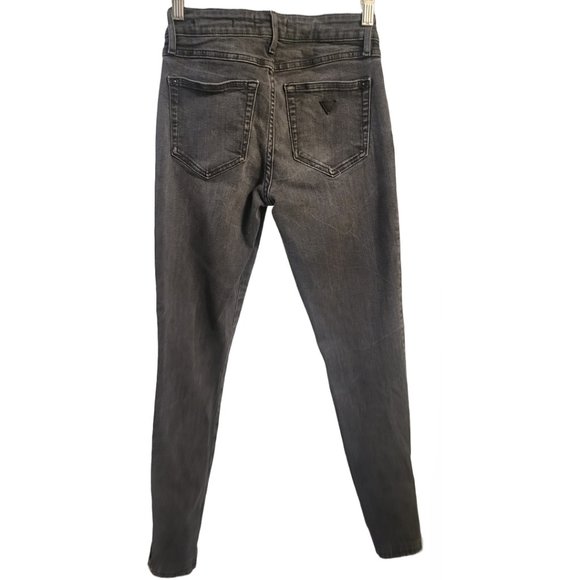 Guess Marilyn 3 Zip Skinny Ankle Zipper Jean in Fade Black Wash sz 26 - Picture 4 of 8